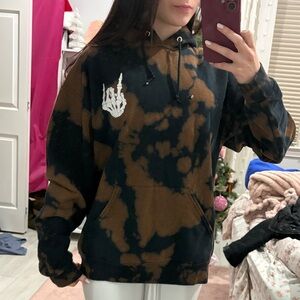 Tie-Dye Black and Brown Hoodie